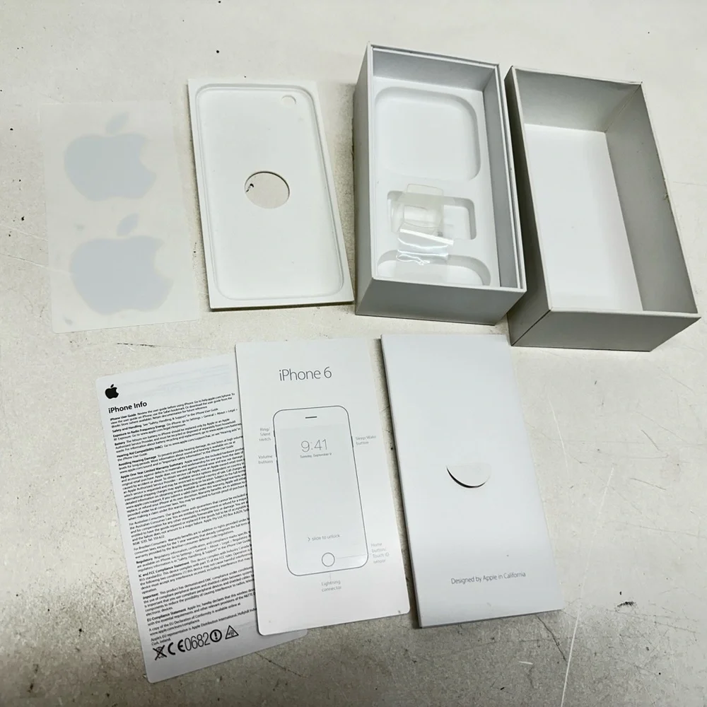 BOX ONLY Apple iPhone 6 in Gold 64Gb w/papers and stickers inside